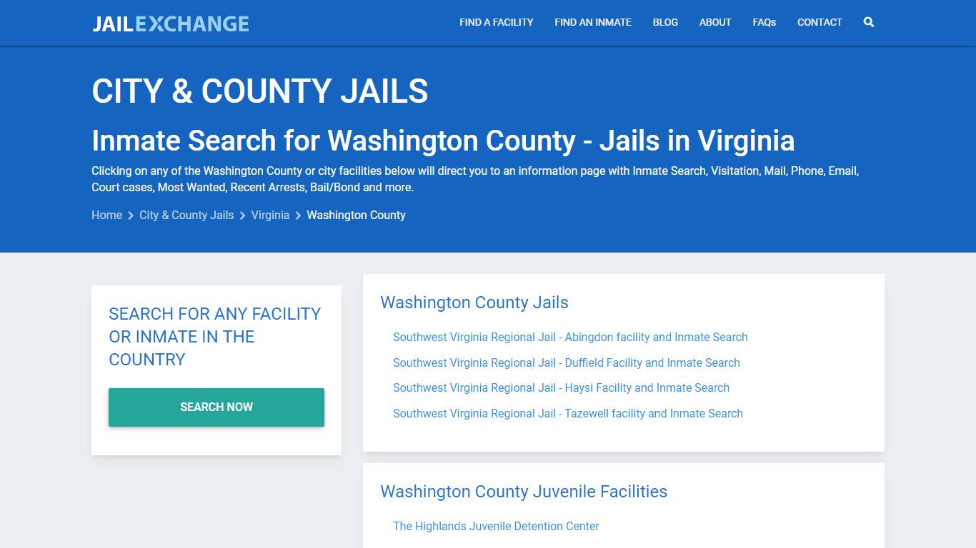 Inmate Search for Washington County | Jails in Virginia - Jail Exchange